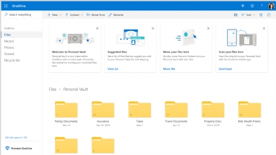 OneDrive 新增Personal Vault 加密文件夾，擴容套餐增加